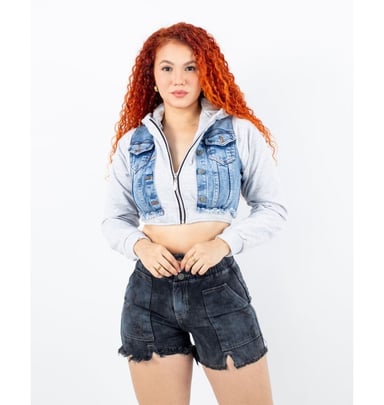 CASACA MUJER BENCUS JEANS MULTICOLOR CORTA MODA - 1