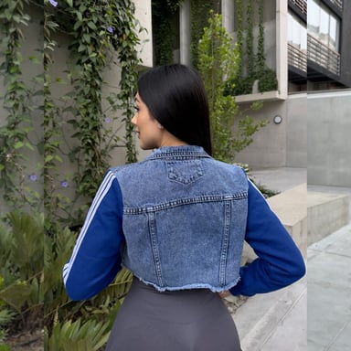 CASACA ALGODÓN CROP JEAN  MUJER - 3