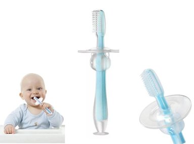 MORDEDOR CEPILLO CELESTE SILICONA