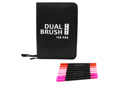 PLUMONES MARCADORES DUAL BRUSH PUNTA PINCEL Y PUNTA FINA 120 PIEZAS