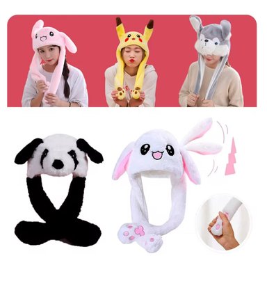 SOMBRERO DE  OREJAS MÓVILES  KAWAII