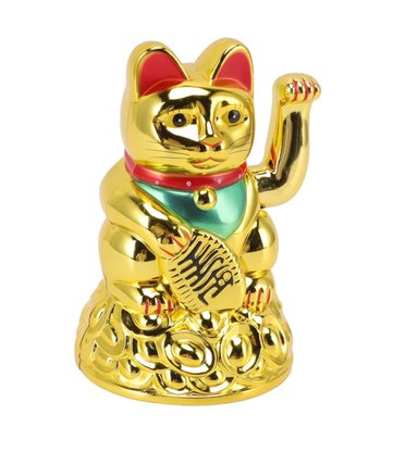 ADORNO DORADO GATO DE LA SUERTE