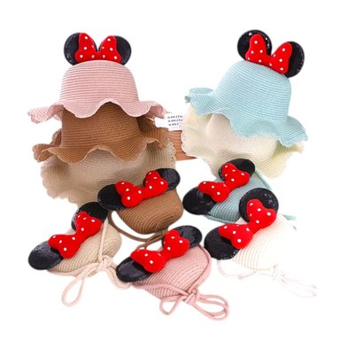 SOMBRERO FOREMANSHOP PAJA CON BOLSO MOÑO NIÑA