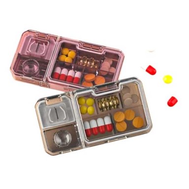 ORGANIZADOR DE PÍLDORAS DE VIAJE PASTILLERO 3 EN 1