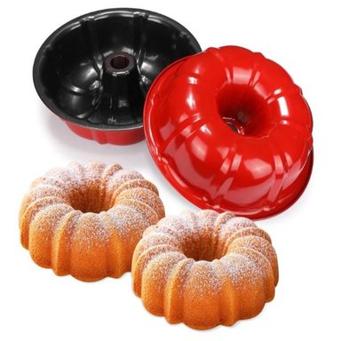 2 MOLDES ANTIADHERENTES PARA HORNEAR QUEQUES Y BROWNIES