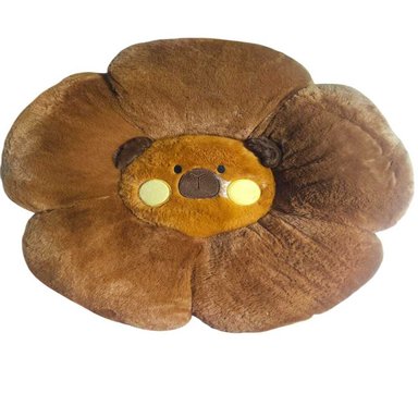 COJIN  DE FLOR Y CON ROSTRO DE CAPIBARA