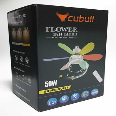 VENTILADOR DE TECHO CON LUZ LED CON ASPAS MULTICOLOR DECORATIVAS - 3
