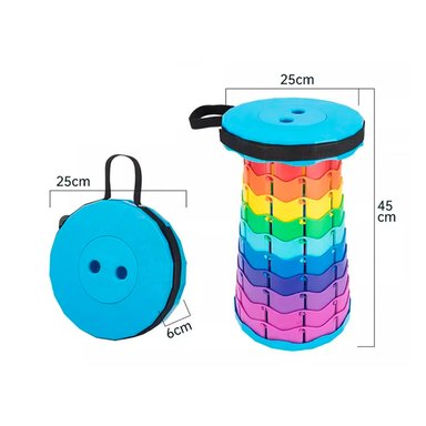 BANCO RETRÁCTIL PORTÁTIL PARA VIAJES CAMPING COLOR ARCOÍRIS
