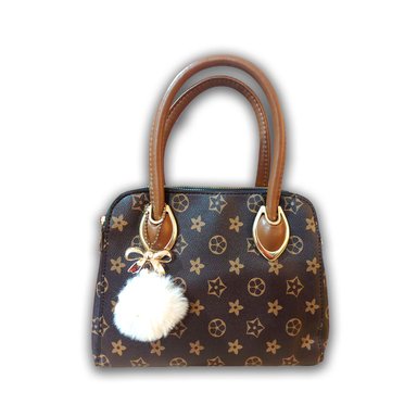 CARTERA MORRAL  2EN1 CON LLAVERO DECORATIVO MARRÓN