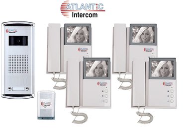 KIT DE VIDEO PORTERO PARA 4 DEPARTAMENTOS BLANCO Y NEGRO