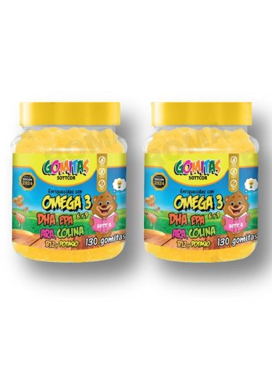 PACK 2 GOMITAS OMEGA 3 NIÑOS 260 UND