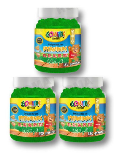 PACK 3 MULTIVITAMINAS NIÑOS 390 UND