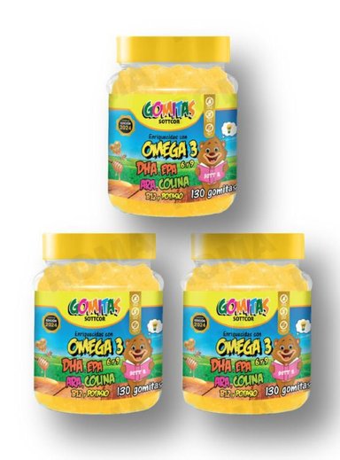 PACK 3 GOMITAS OMEGA 3 NIÑOS 390 UND