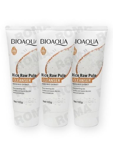 PACK 3 LIMPIADOR FACIAL DE ARROZ BIOAQUA 300G