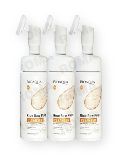 PACK 3 LIMPIADOR FACIAL DE ARROZ BIOAQUA 450ML