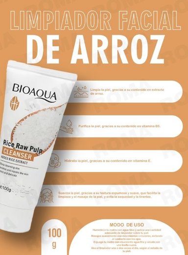 PACK 2 LIMPIADOR FACIAL DE ARROZ BIOAQUA 200G - 2