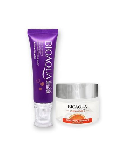 CREMA BLANQUEADORA DE ZONAS + CREMA FACIAL HIDRATANTE VITAMINA C