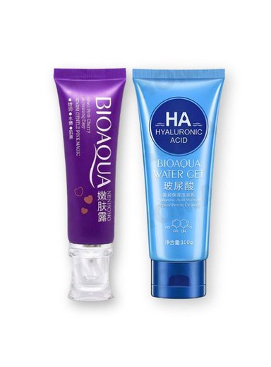 CREMA BLANQUEADORA DE ZONAS + GEL LIMPIADOR DE ÁCIDO HIALURÓNICO