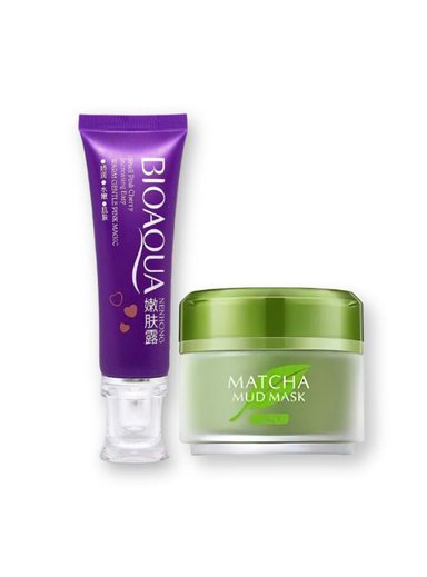 CREMA BLANQUEADORA DE ZONAS + MASCARILLA DE BARRO FACIAL MATCHA