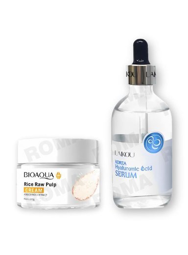 PACK CREMA ACLARANTE BIOAQUA Y SERUM ÁCIDO HIALURÓNICO LAIKOU