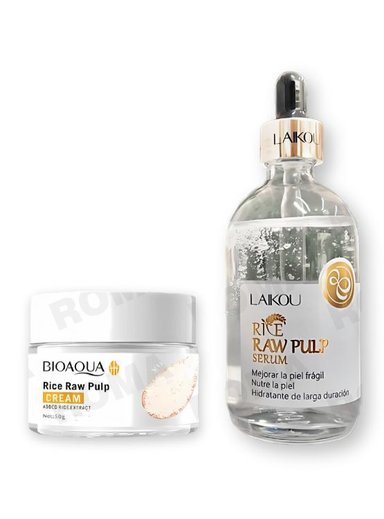 PACK CREMA ACLARANTE BIOAQUA Y SERUM ARROZ LAIKOU