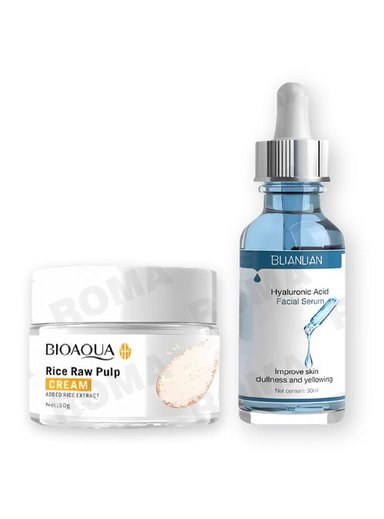 PACK CREMA ACLARANTE BIOAQUA Y SERUM HYALURONIC BLIANLIAN