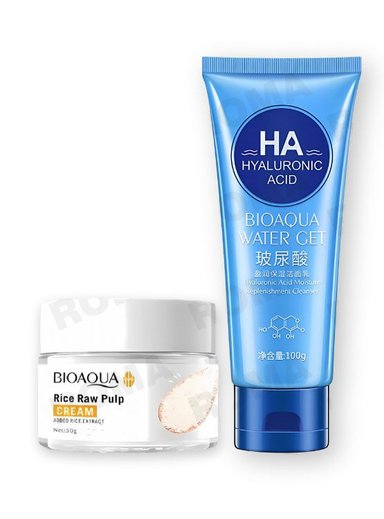 PACK CREMA ACLARANTE Y GEL LIMPIADOR DE ÁCIDO HIALURÓNICO WATER GET
