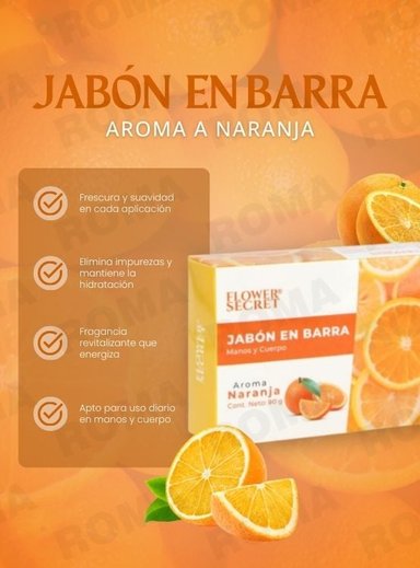 PACK 3 JABONES EN BARRA AROMA NARANJA 270G FLOWER SECRET - 3