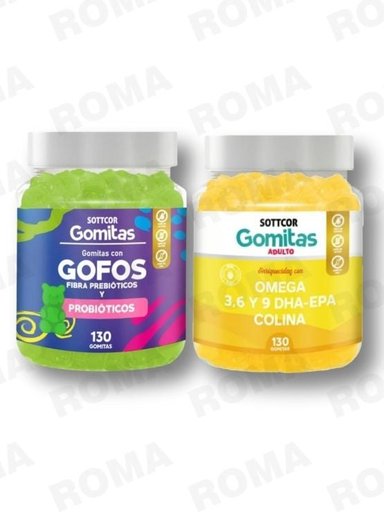 PACK 2 GOMITAS GOFOS PARA NIÑOS + OMEGA 3 ADULTO 260 UND