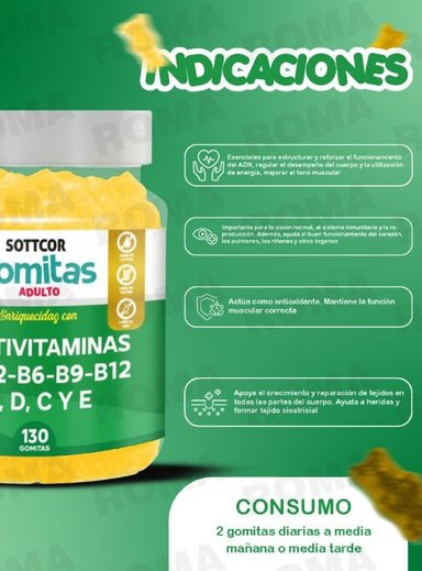PACK 2 GOMITAS OMEGA 3 NIÑOS + MULTIVITAMINAS ADULTOS 260 UND - 3