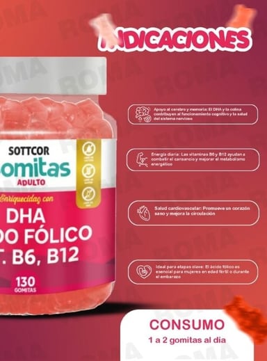 PACK 2 GOMITAS OMEGA 3 NIÑOS + DHA ACIDO FOLICO 260 UND - 3