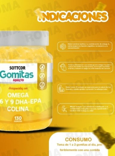 PACK 2 GOMITAS VITAMINAS PARA NIÑOS + OMEGA 3 ADULTO 260 UND - 3