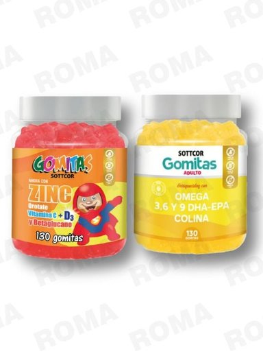 GOMITAS ZINC OROTATE NIÑOS 130 UND + GOMITAS OMEGA 3 130UND