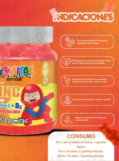 GOMITAS ZINC OROTATE NIÑOS 130 UND + GOMITAS OMEGA 3 130UND - 2