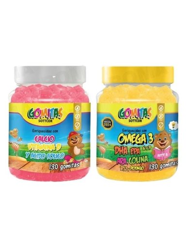 PACK 2 GOMITAS CALCIO NIÑOS + OMEGA 3 NIÑOS 260 UND