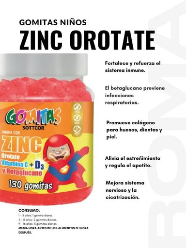 PACK 2 GOMITAS ZINC OROTATE NIÑOS 130UND + GOMITAS OMEGA 3 NIÑOS 130UND - 2