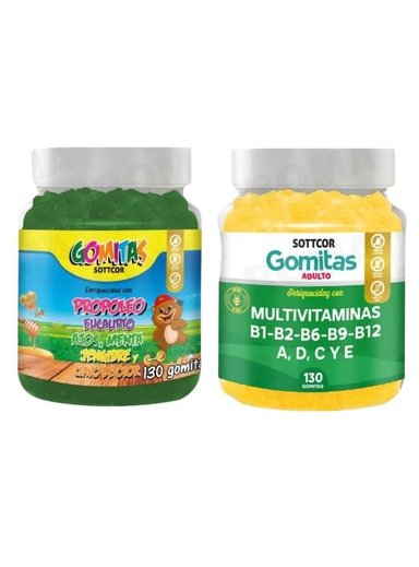 PACK 2 GOMITAS PROPÓLEO NIÑOS 130UND + GOMITAS MULTIVITAMINAS 130UND
