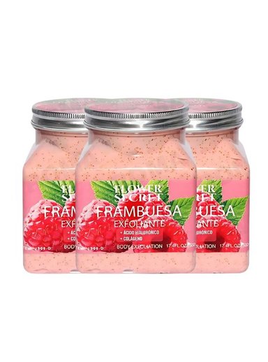PACK 3 CREMA EXFOLIANTE FRAMBUESA FLOWER SECRECT 1500ML