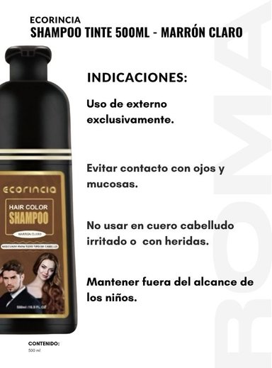 PACK 2 SHAMPOO TINTE 1000ML ECORINCIA – MARRÓN CLARO - 3