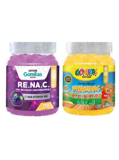 GOMITAS RESVERATROL 130UND + MULTIVITAMINAS NIÑOS 130UND