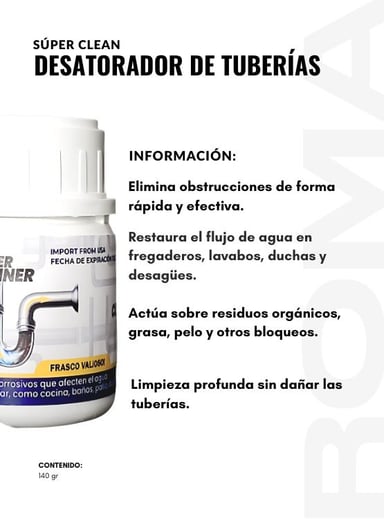 SOLUCIÓN DE PISOS SOLUBRIL + PASTILLA LAVADORA + DESATORADOR DE TUBERÍAS + SPRAY ANTILLUVIA - 4