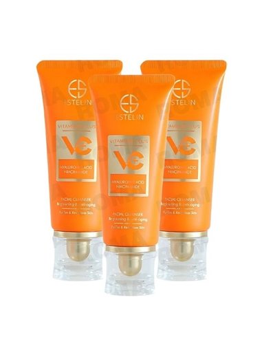 PACK 3 LIMPIADOR FACIAL VITAMINA C ÁCIDO HIALURÓNICO 80G ESTELIN