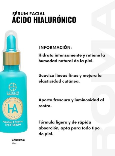 PACK 3 SÉRUM FACIAL ÁCIDO HIALURÓNICO 50ML ESTELIN - 2