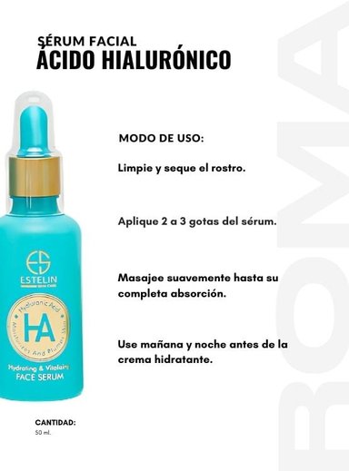 PACK 3 SÉRUM FACIAL ÁCIDO HIALURÓNICO 50ML ESTELIN - 3