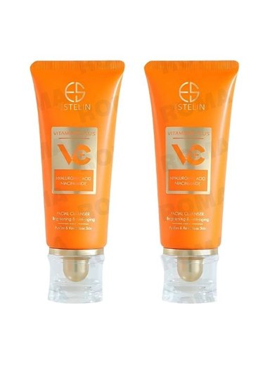 PACK 2 LIMPIADOR FACIAL VITAMINA C ÁCIDO HIALURÓNICO 80G ESTELIN