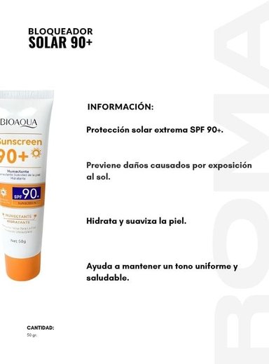 PACK 2 BLOQUEADOR SOLAR 90+ 50G BIOAQUA - 2