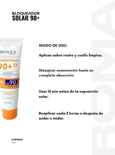 BLOQUEADOR SOLAR 90+ 50G BIOAQUA - 3