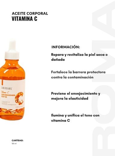 PACK 3 ACEITE CORPORAL VITAMINA C 100ML DR RASHEL - 2