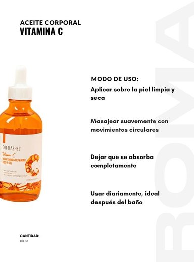 PACK 3 ACEITE CORPORAL VITAMINA C 100ML DR RASHEL - 3