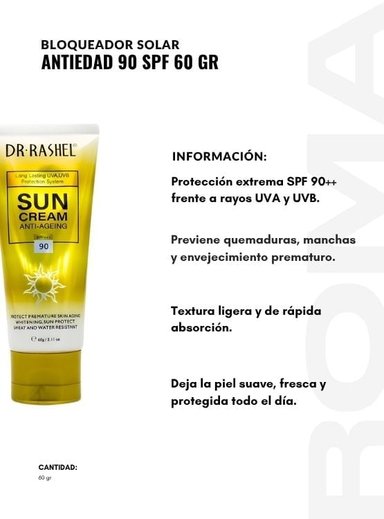 BLOQUEADOR SOLAR ANTIEDAD 90SPF 60G DR RASHEL - 2
